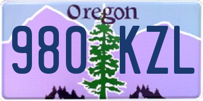 OR license plate 980KZL