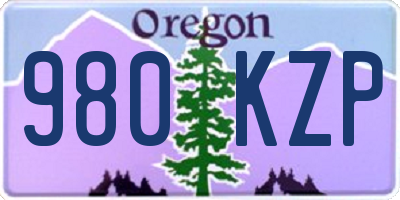 OR license plate 980KZP