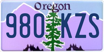 OR license plate 980KZS