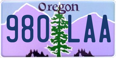 OR license plate 980LAA