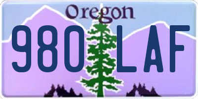 OR license plate 980LAF