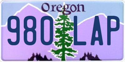 OR license plate 980LAP