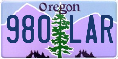 OR license plate 980LAR