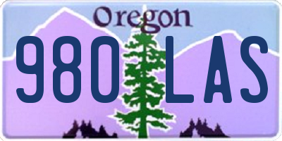 OR license plate 980LAS