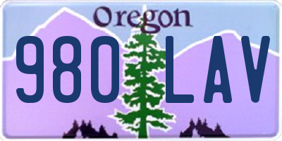 OR license plate 980LAV