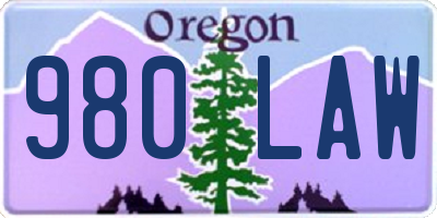 OR license plate 980LAW