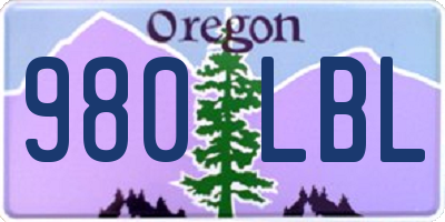 OR license plate 980LBL
