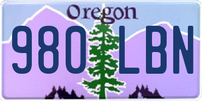 OR license plate 980LBN