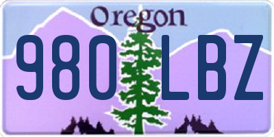 OR license plate 980LBZ