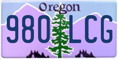 OR license plate 980LCG