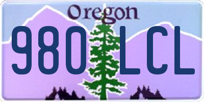 OR license plate 980LCL