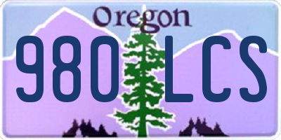 OR license plate 980LCS