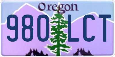 OR license plate 980LCT