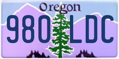 OR license plate 980LDC