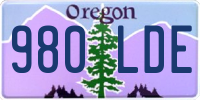 OR license plate 980LDE