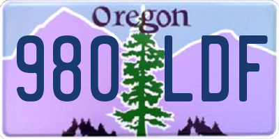 OR license plate 980LDF