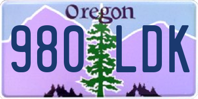 OR license plate 980LDK