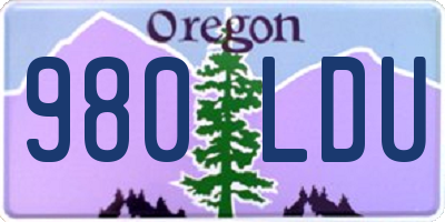 OR license plate 980LDU