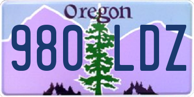OR license plate 980LDZ