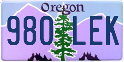 OR license plate 980LEK