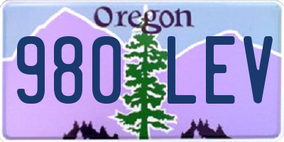 OR license plate 980LEV