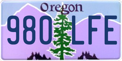 OR license plate 980LFE