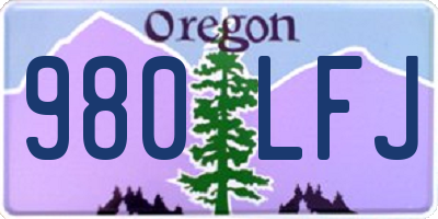 OR license plate 980LFJ