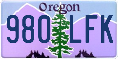 OR license plate 980LFK