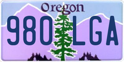 OR license plate 980LGA