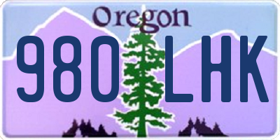 OR license plate 980LHK