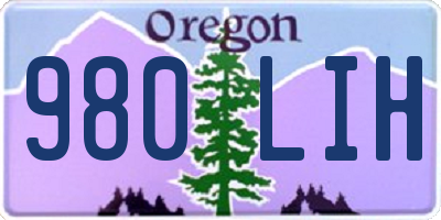 OR license plate 980LIH