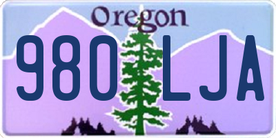 OR license plate 980LJA