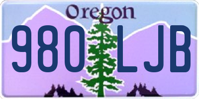 OR license plate 980LJB