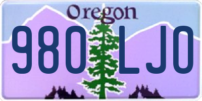 OR license plate 980LJO