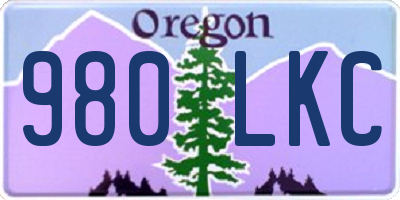 OR license plate 980LKC