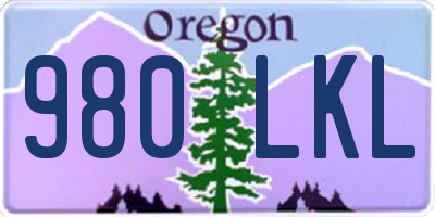 OR license plate 980LKL