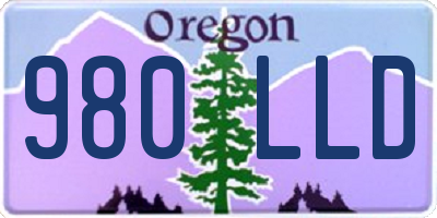 OR license plate 980LLD