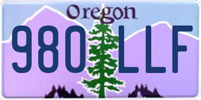 OR license plate 980LLF