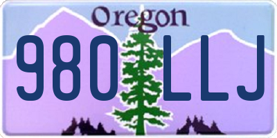 OR license plate 980LLJ