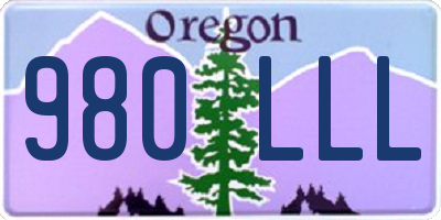 OR license plate 980LLL
