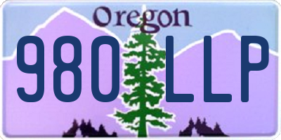 OR license plate 980LLP