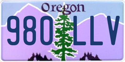 OR license plate 980LLV