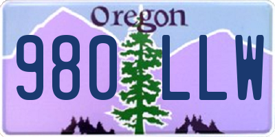 OR license plate 980LLW