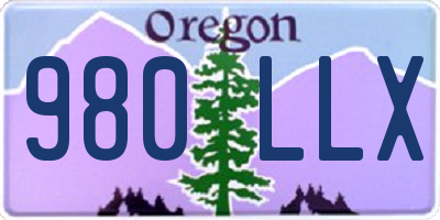 OR license plate 980LLX