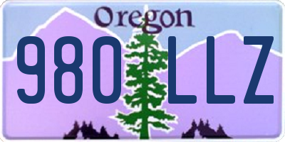 OR license plate 980LLZ