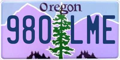 OR license plate 980LME