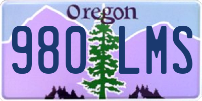OR license plate 980LMS
