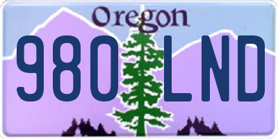 OR license plate 980LND