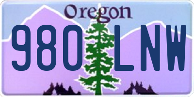 OR license plate 980LNW
