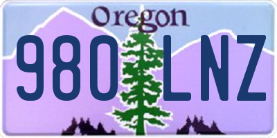 OR license plate 980LNZ